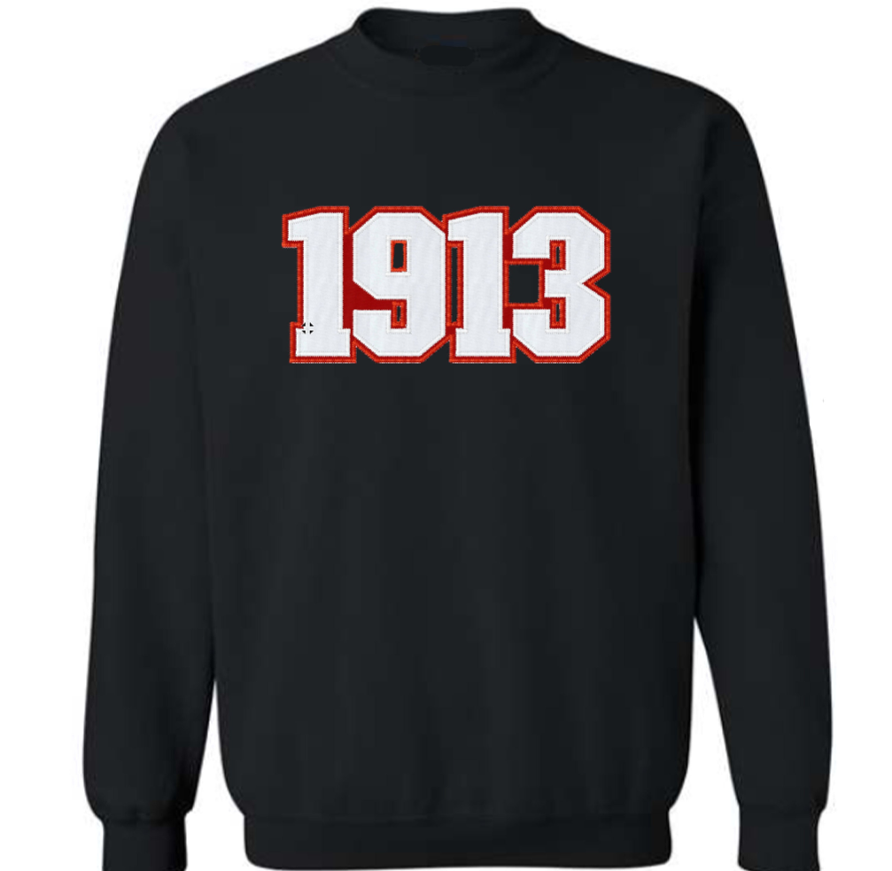 1913 embroidered crew