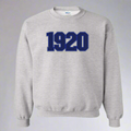 Zeta Phi Beta Blue sweatshirt with '1920' embroidered on it in blue against a white background