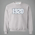 Zeta Phi Beta Blue sweatshirt with '1920' embroidered on it in white against a blue background