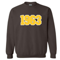 brown sweatshirt embroidered with 