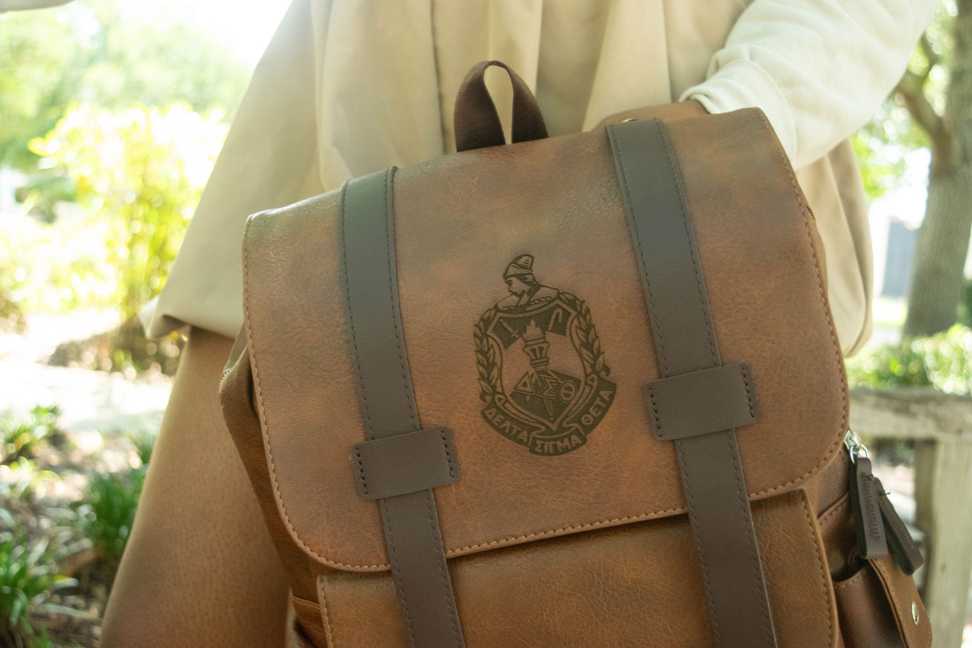 carved leather backpack Leather Engraved Backpack