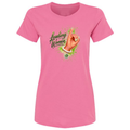 Pink t-shirt with a graphic of a hand signaling the aka hand sign and text 'Leading Women'