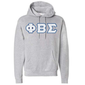 Gray hoodie with Phi Beta Sigma letters on a white background