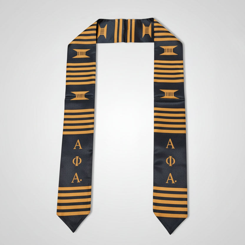 Black and gold striped stole for alpha