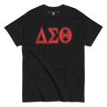 black tshirt with greek letters 