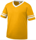 gold and white jersey shirt