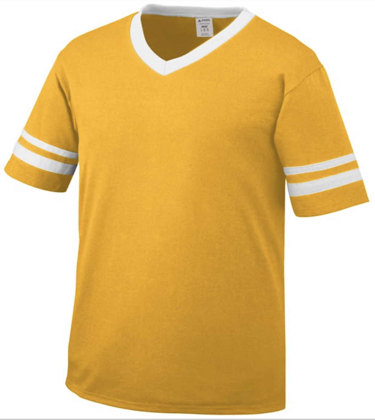 gold and white jersey shirt