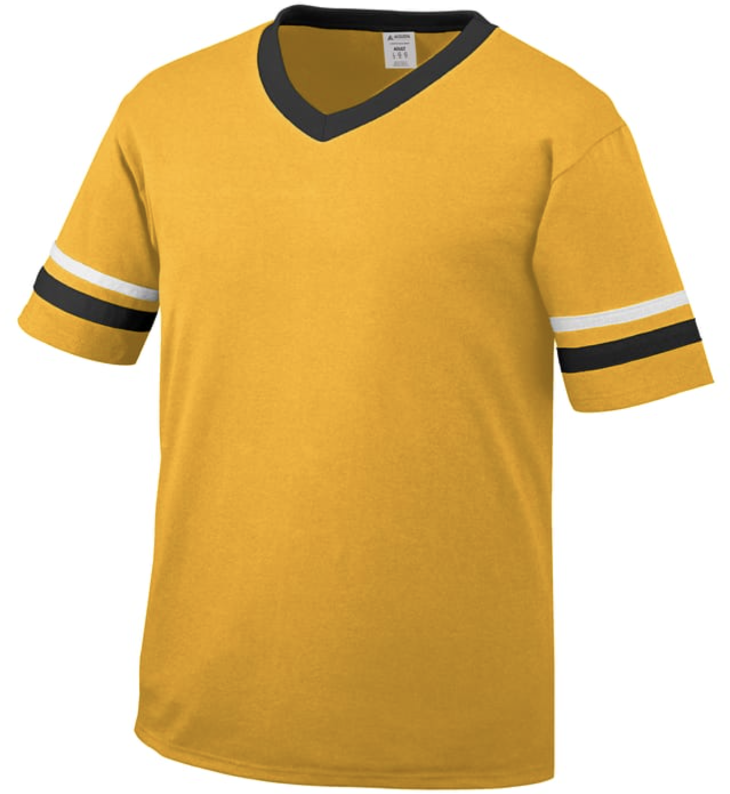 gold, black and white jersey shirt
