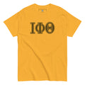 gold tshirt with greek letters 