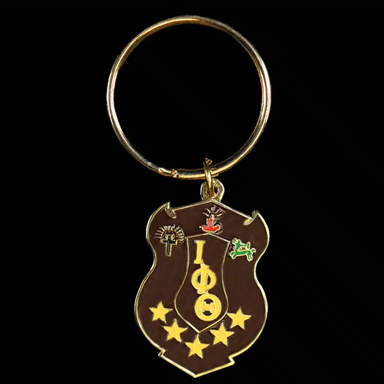 Keychain with iota phi theta shield