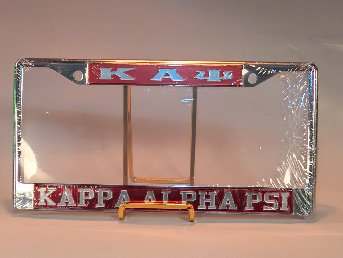 Kappa Alpha Psi license plate frame on a white background