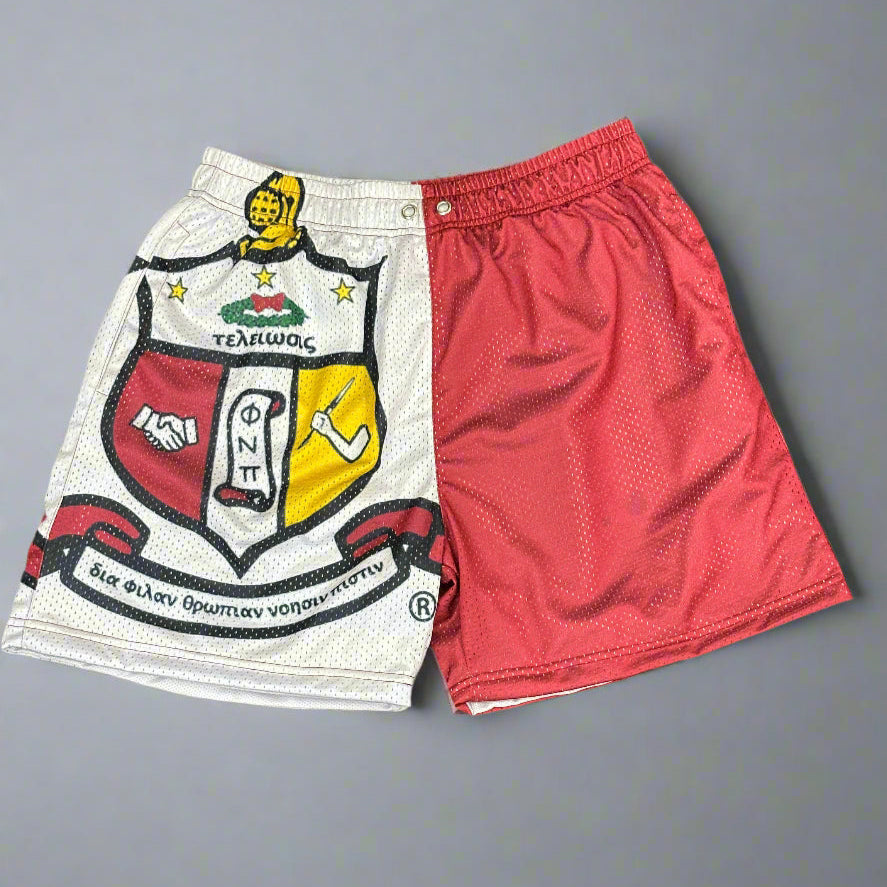 mesh shorts with crest 