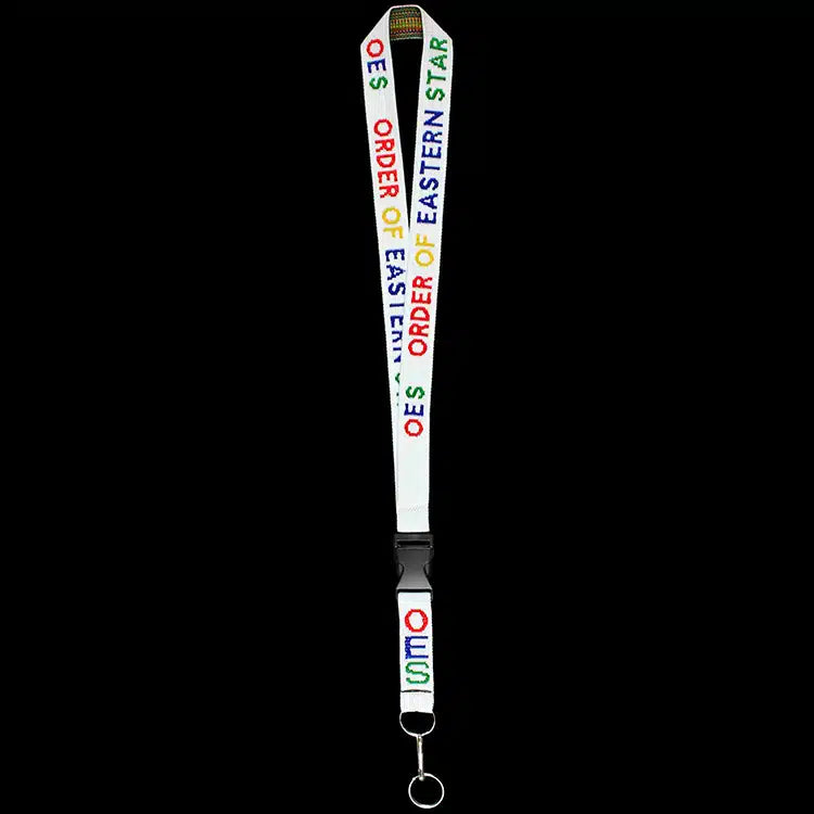Lanyard with 'Order of Eastern Star' text on a white background
