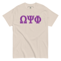 cream tshirt with greek letters 