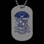 Dog tag with Phi Beta Sigma letters on a chain