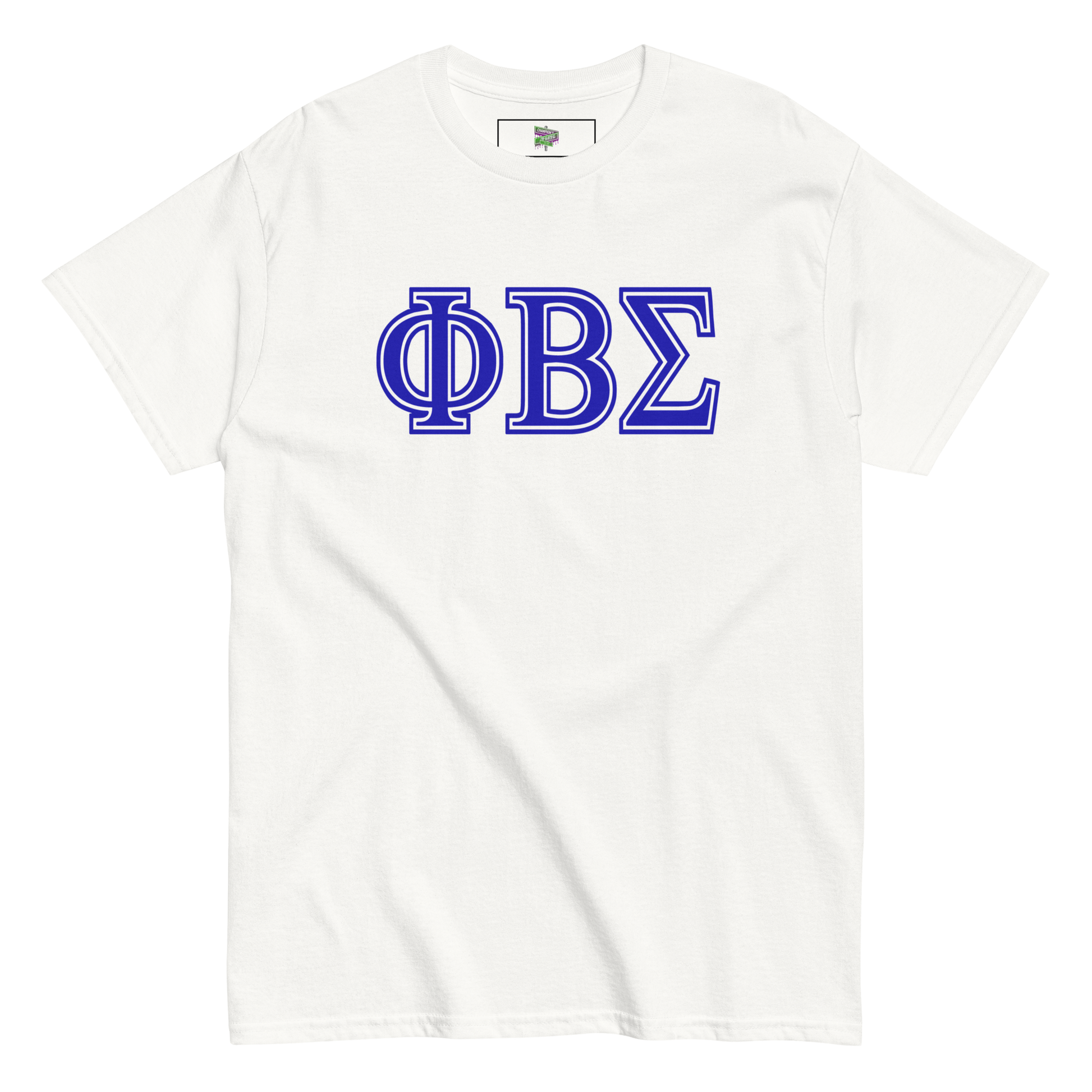 white tee with greek letters phi beta sigma