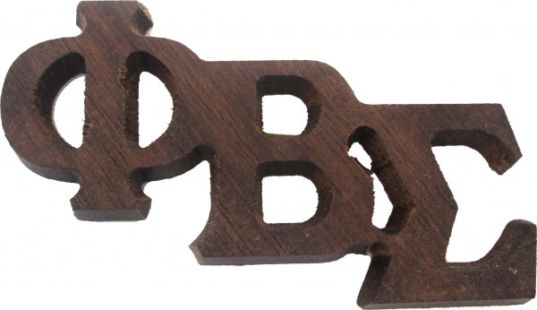Wooden greek letter phi beta sigma on a white background