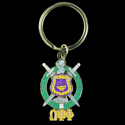 Omega Shield w/Letters Keychain
