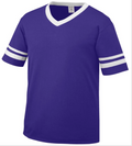 purple and white jersey shirt
