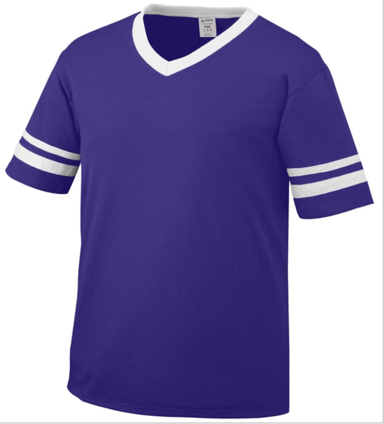 purple and white jersey shirt