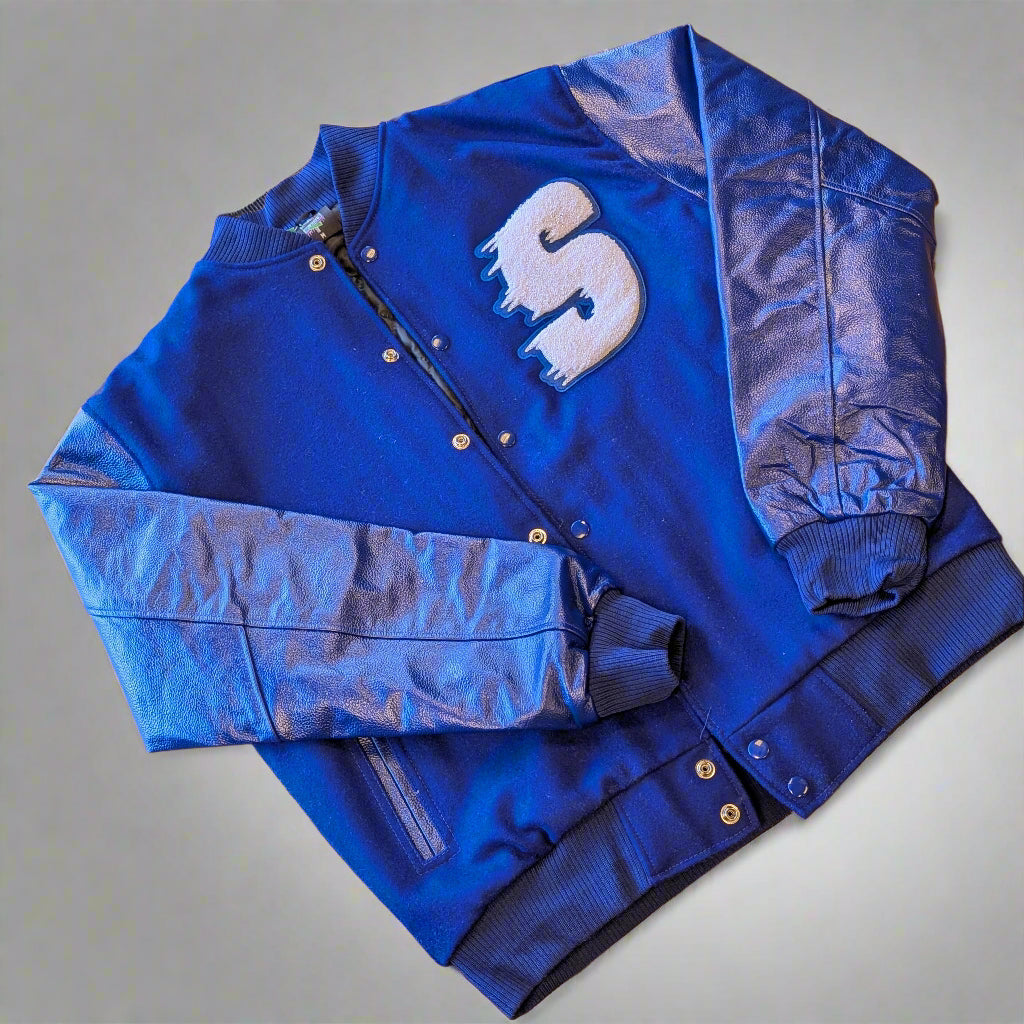 Blue jacket with a logo 