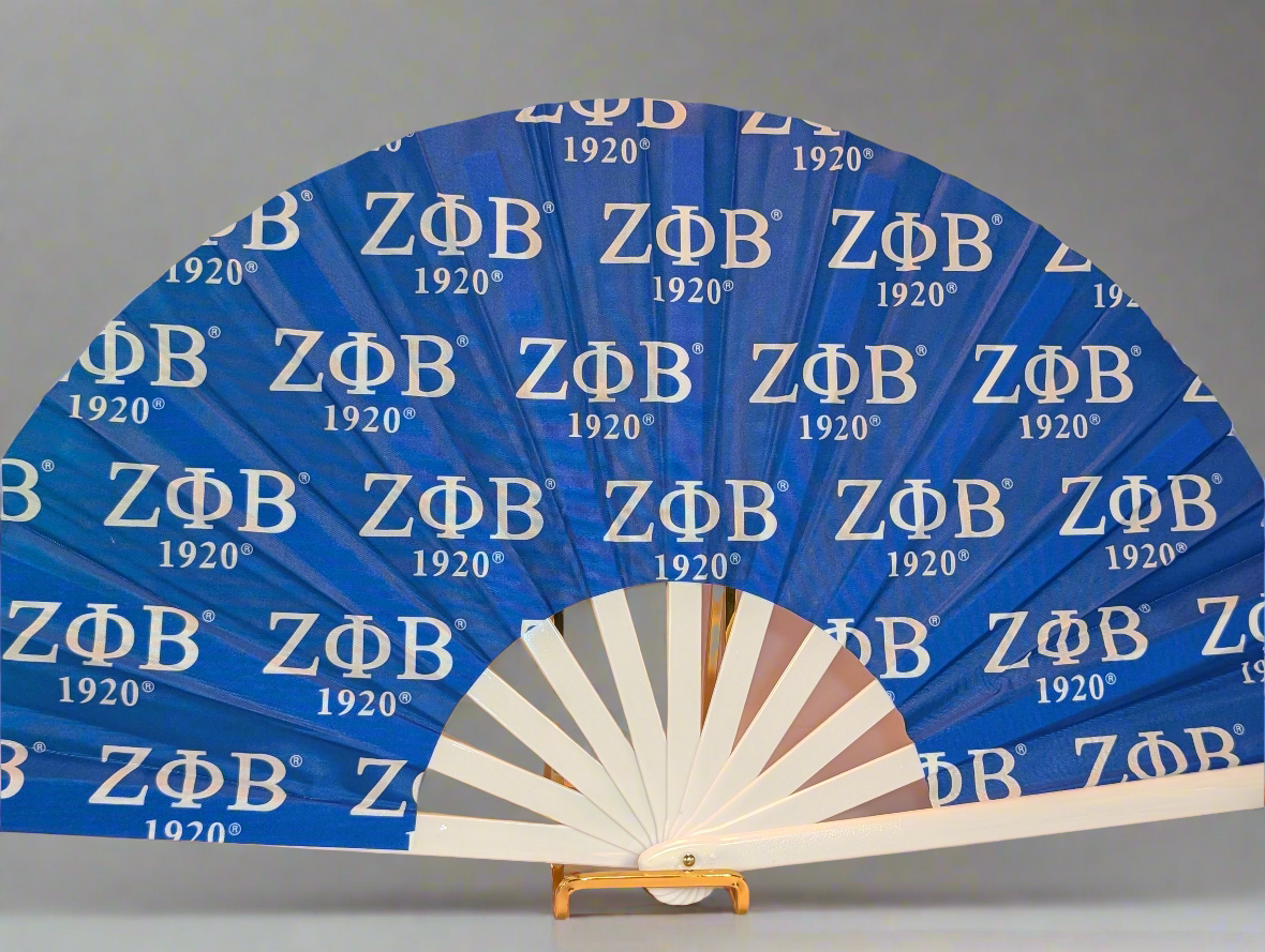 Blue fan with ZPB 1920 branding on a gray background