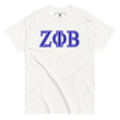 white tee with greek letters zeta phi beta