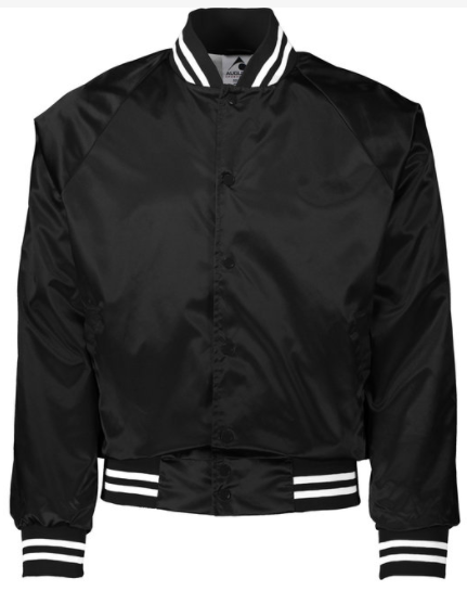 Unisex Satin Baseball Jacket XS Black